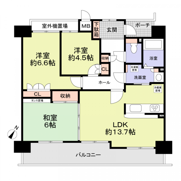 ソワール新檜尾台３号棟の間取図