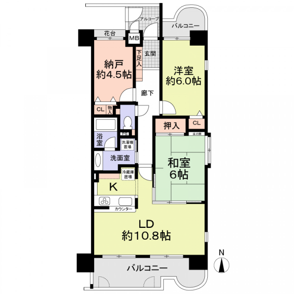 レインボー那古野の間取図