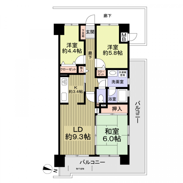 ダイアパレス大橋南壱番館の間取図