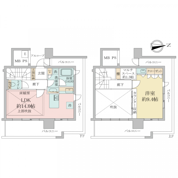 エルザグレース堀江タワーの間取図