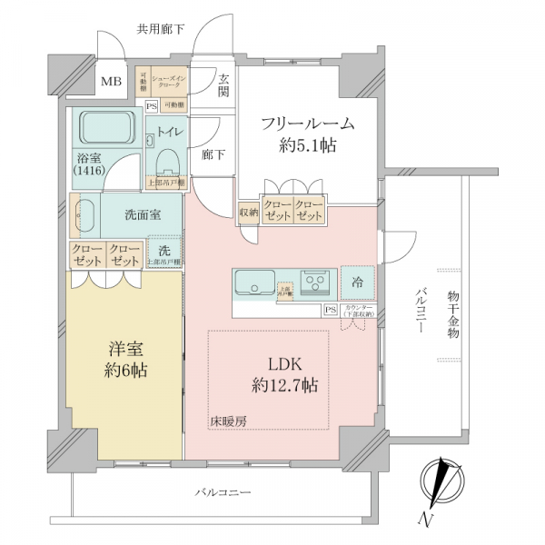 エヌヴィ六甲桜口町の間取図