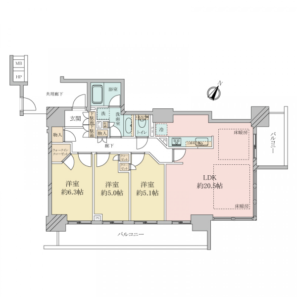 シティタワー大阪福島の間取図