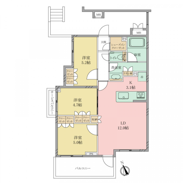 プレシス千歳船橋の間取図