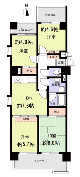 ライオンズマンション千代田橋の間取図
