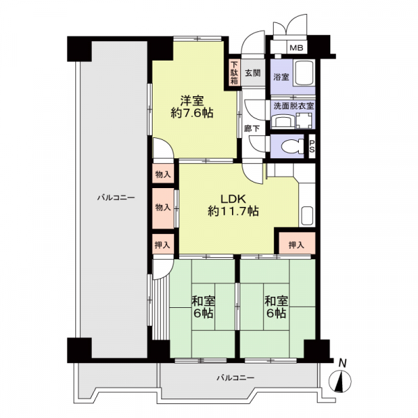納屋橋マンションＡ棟の間取図