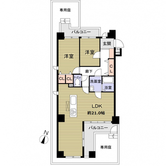 シャトー上条の間取図