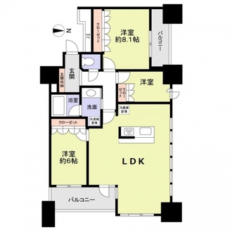 ザ・ライオンズ　ミッドキャピタルタワーの間取図