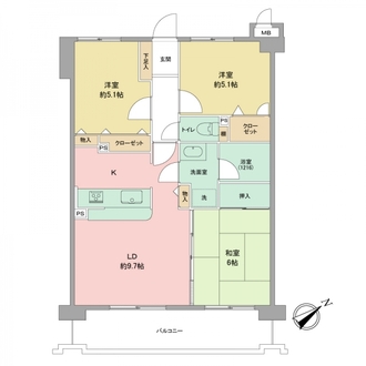 ロイヤルマンション西新２の間取図