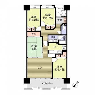 角文マンションユニバーシティ刈谷の間取図