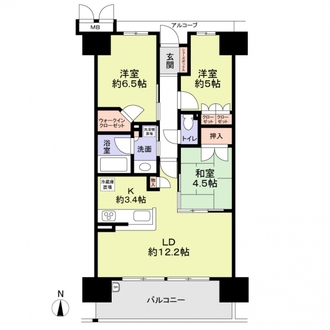 プレイズ住吉山之内の間取図