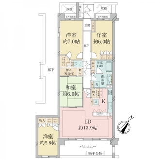 ＣＩＴＹ　ＷＩＮＤＳ横浜三ツ沢公園の間取図