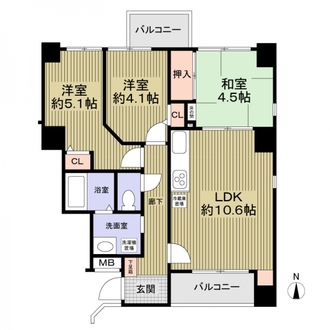 グランドシーズ心斎橋東の間取図