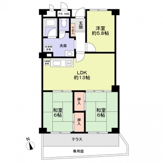 舞子五色塚ハイツの間取図