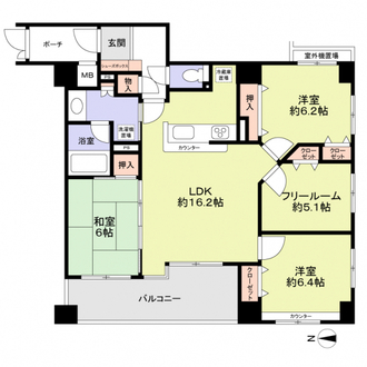 リソシエ鴨川グランディスの間取図