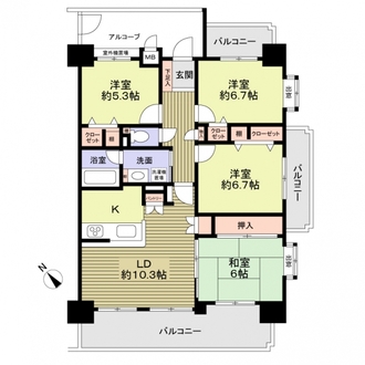 グローリアス春日井梅ケ坪の間取図