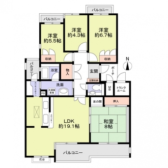 パルタウン学園５０１の間取図