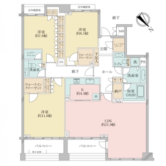 グランブリエ横濱山下公園の間取図