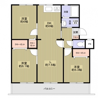 名谷６団地２５号棟の間取図