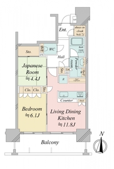 リステージＶＩＳＴＡの間取図