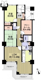 一ノ谷グリーンハイツA棟の間取図