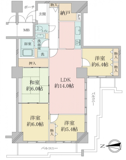 桜宮リバーシティＮＡＣ１号棟の間取図