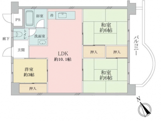 住吉台東住宅７号棟の間取図