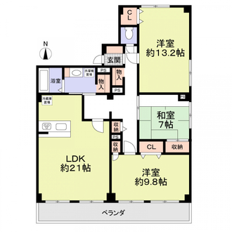 マンション向陽台Ｂ棟の間取図