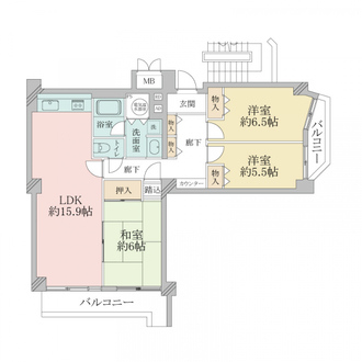 西宮門戸パークハイツの間取図