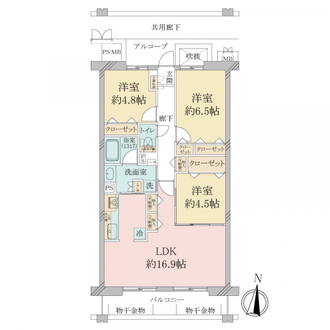 マージュ西宮一里山の間取図