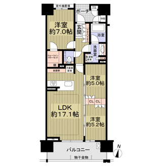 マストスクエア橦木町の間取図