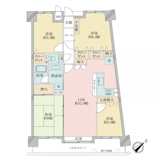 コアマンション和白東パセオの間取図