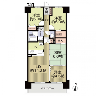 宝マンション東志賀の間取図