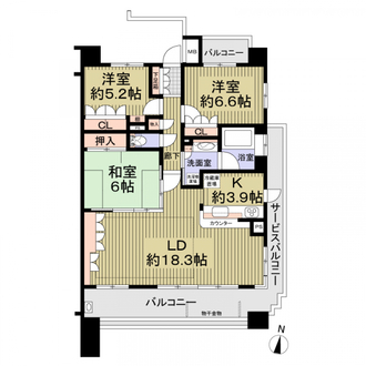 プラウド瓢箪山の間取図