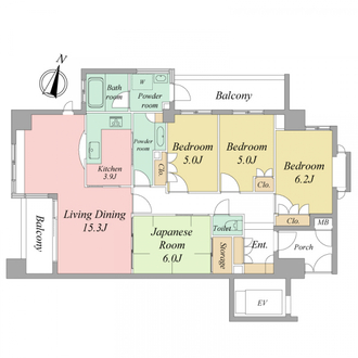 グランドメゾン西新弐番館の間取図