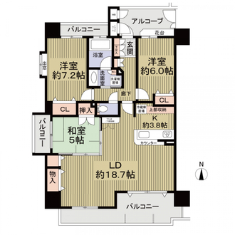 シャトレ愛松千代田橋の間取図