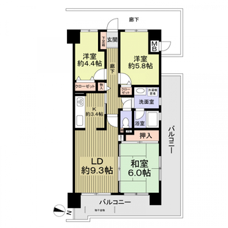 ダイアパレス大橋南壱番館の間取図
