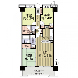 サンパーク高岳駅前の間取図