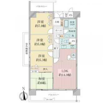 西宮マリナパークシティ・桜のまち３番館の間取図