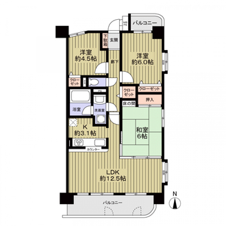 ライオンズマンション長居の間取図