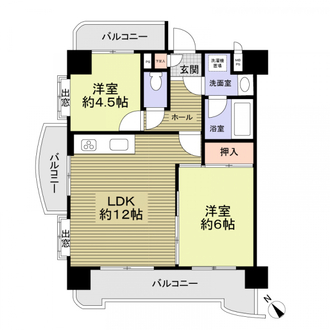 ライオンズマンション康生通第２の間取図