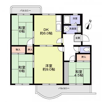 名谷１９団地８５号棟の間取図