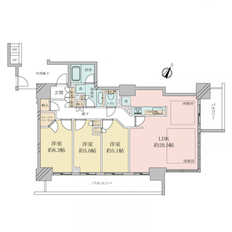 シティタワー大阪福島の間取図