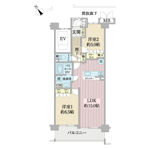 ルモン本八幡の間取図