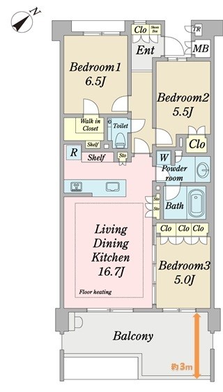 クオン新浦安A棟の間取図