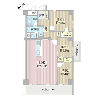 なぎさニュータウン４号棟の間取図