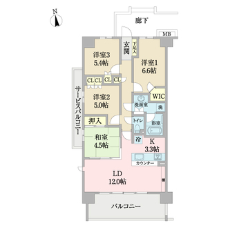 レーベン新川崎デュアリズムの間取図