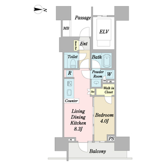 クレヴィア日暮里THE PLACEの間取図