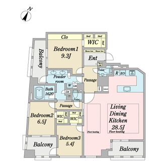 フォーシーズンズグランデ一番町の間取図