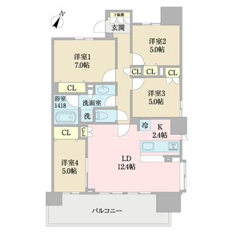 サングランデ千葉みなとの間取図