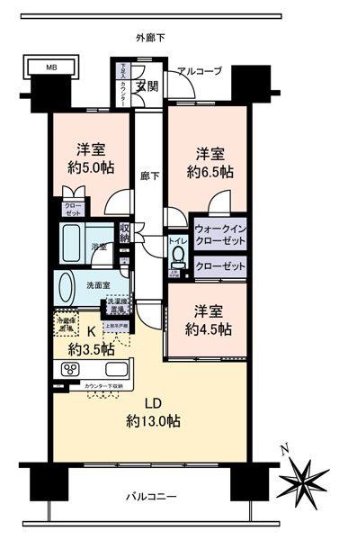 オーベルグランディオ千住大橋エアーズの間取図